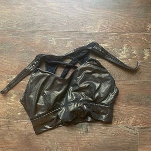 Born Primitive Milk and Muscles nursing sports bra in gold digger